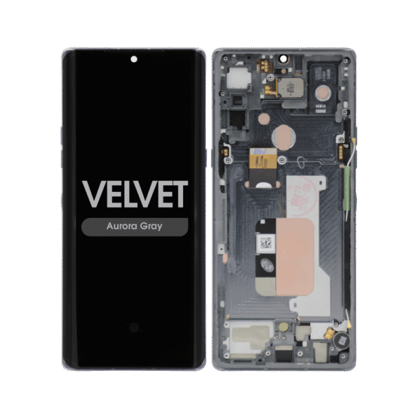 OLED Screen and Digitizer Assembly w/ Frame for LG Velvet (G9) (All Carriers Except Verizon UW) (Aurora Gray)