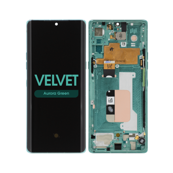 OLED Screen and Digitizer Assembly w/ Frame for LG Velvet (G9) (All Carriers Except Verizon UW) (Aurora Green)