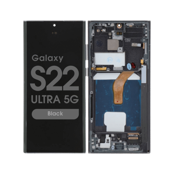 Soft OLED Screen and Digitizer Assembly w/ Frame for Samsung Galaxy S22 Ultra 5G (S908) (Black)