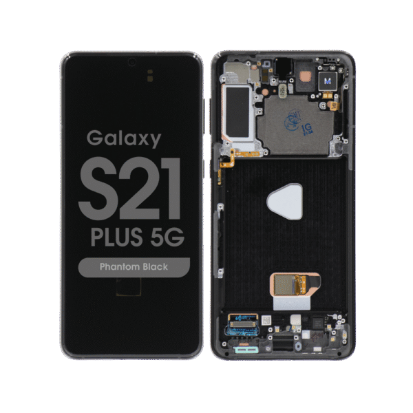 OLED Screen and Digitizer Assembly w/ Frame for Samsung Galaxy S21 Plus 5G (Must Transfer Antenna for Verizon) (G996) (Phantom Black)