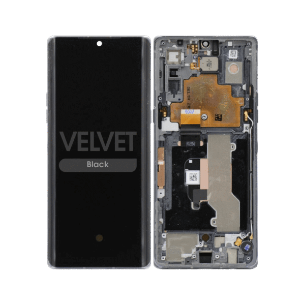 OLED Screen and Digitizer Assembly w/ Frame for LG Velvet (G9) (Verizon UW) (Black)