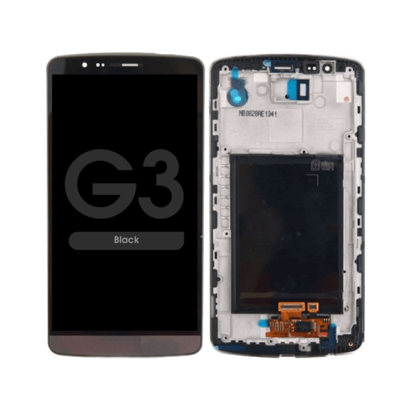 Complete Assembly - LCD Screen and Digitizer Assembly w/ Frame for LG G3 (D850 / D851 / D855 / VS985 / LS990) (Black)