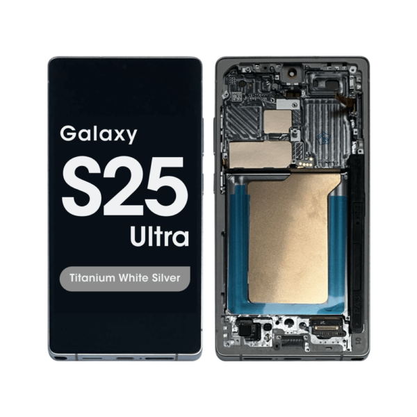 Soft OLED Screen and Digitizer Assembly w/ Frame for Samsung Galaxy S25 Ultra (S938) (US / International Version) (Titanium White Silver / Titanium Silver Blue)