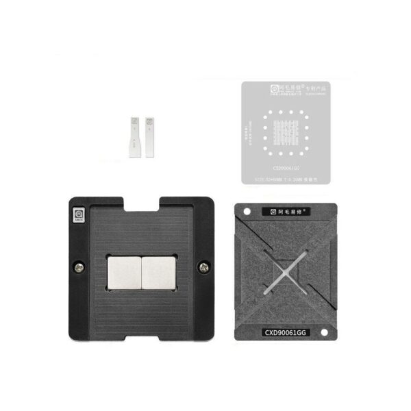 AMAOE - BGA South Bridge Reballing Stencil for PS5 GPU (CXD90061GG) w/ Tin Scraping Blade / Stencil / Magnet Base / Positioning Plate