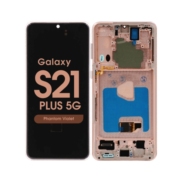 Soft OLED Screen and Digitizer Assembly w/ Frame for Samsung Galaxy S21 Plus 5G (G996) (Must Transfer Antenna for Verizon) (Phantom Violet / Pink / Gold)