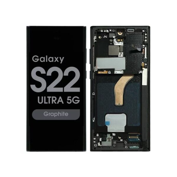 OLED Screen and Digitizer Assembly w/ Frame for Samsung Galaxy S22 Ultra 5G (S908U) (US Version) (Graphite)