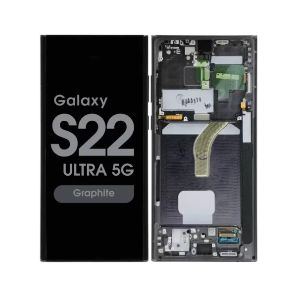 OLED Screen and Digitizer Assembly w/ Frame for Samsung Galaxy S22 Ultra 5G (S908) (Graphite)