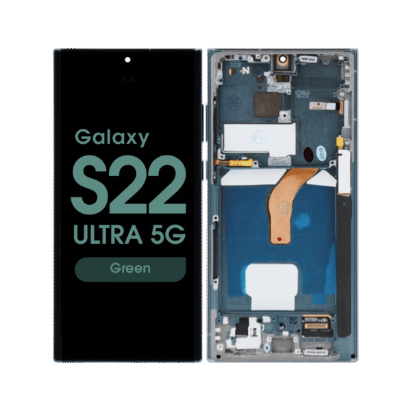 Soft OLED Screen and Digitizer Assembly w/ Frame for Samsung Galaxy S22 Ultra 5G (S908) (Green)
