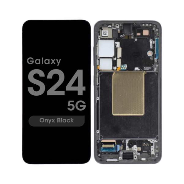 OLED Screen and Digitizer Assembly w/ Frame for Samsung Galaxy S24 5G (S921) (US / International Version) (Onyx Black)
