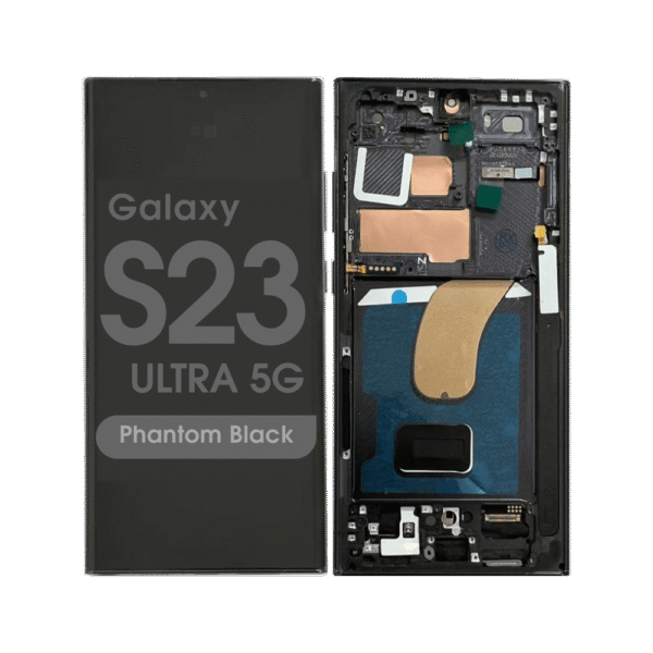 Soft OLED Screen and Digitizer Assembly w/ Frame for Samsung Galaxy S23 Ultra 5G (S918) (Phantom Black)