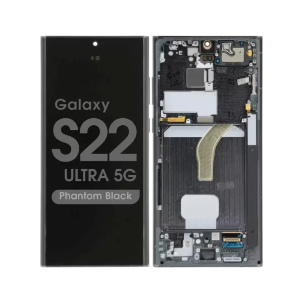 OLED Screen and Digitizer Assembly w/ Frame for Samsung Galaxy S22 Ultra 5G (S908U) (US Version) (Phantom Black)