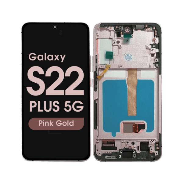 Soft OLED Screen and Digitizer Assembly w/ Frame for Samsung Galaxy S22 Plus 5G (S906) (Pink Gold)