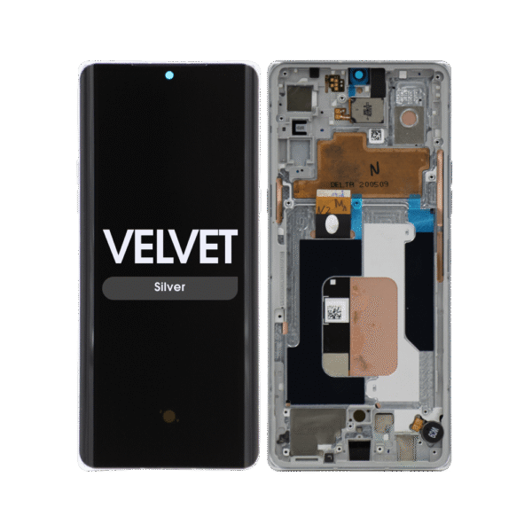 OLED Screen and Digitizer Assembly w/ Frame for LG Velvet (G9) (All Carriers except Verizon UW) (Silver)