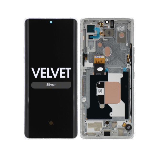 OLED Screen and Digitizer Assembly w/ Frame for LG Velvet (G9) (Verizon UW) (Silver)