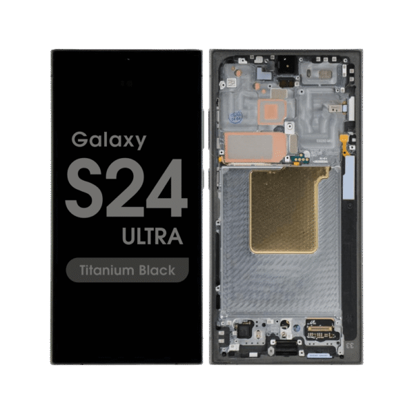 Soft OLED Screen and Digitizer Assembly w/ Frame for Samsung Galaxy S24 Ultra (S928) (Titanium Black)