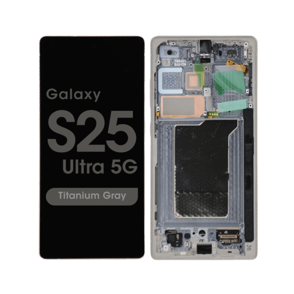 OLED Screen and Digitizer Assembly w/ Frame for Samsung Galaxy S25 Ultra 5G (S938) (Titanium Gray)