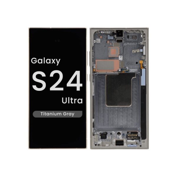 Soft OLED Screen and Digitizer Assembly w/ Frame for Samsung Galaxy S24 Ultra (S928) (US / International Version) (Titanium Gray)