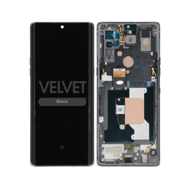 OLED Screen and Digitizer Assembly w/ Frame for LG Velvet (G9) (Verizon UW) (Black)