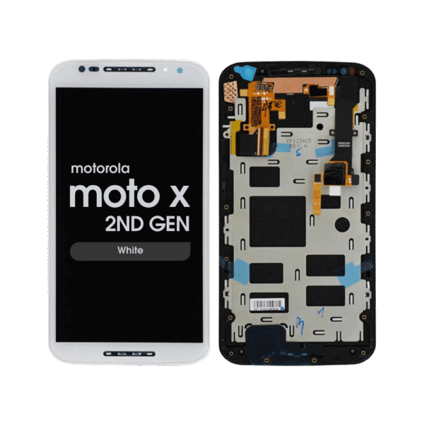 LCD Screen and Digitizer Assembly w/ Frame for Motorola Moto X 2nd Gen (XT1096) (White)