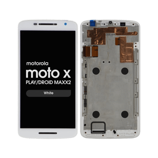 LCD Screen and Digitizer Assembly w/ Frame for Motorola Moto X Play / Droid Maxx 2 (White)